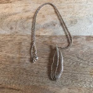 Gold feather necklace